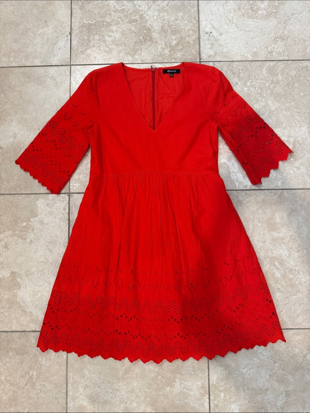 Madewell Vibrant Orange-Red Dress